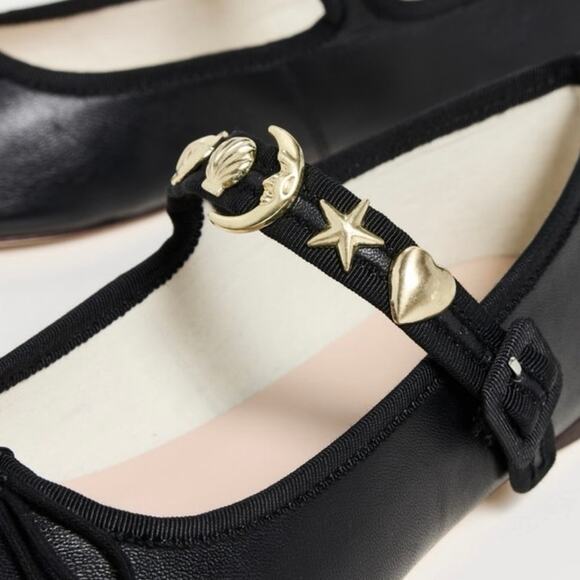 NWOB Loeffler Randall Chiara Mary Jane Flats in Black Leather SZ 8 - Picture 4 of 7